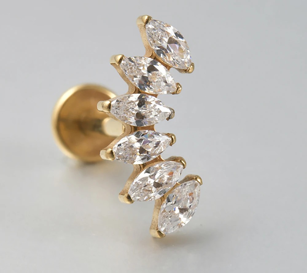 Cascade CZ Dangle in Gold