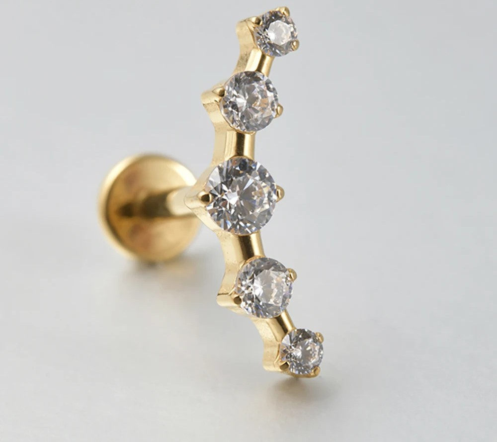 CZ Marquise Stud in Gold
