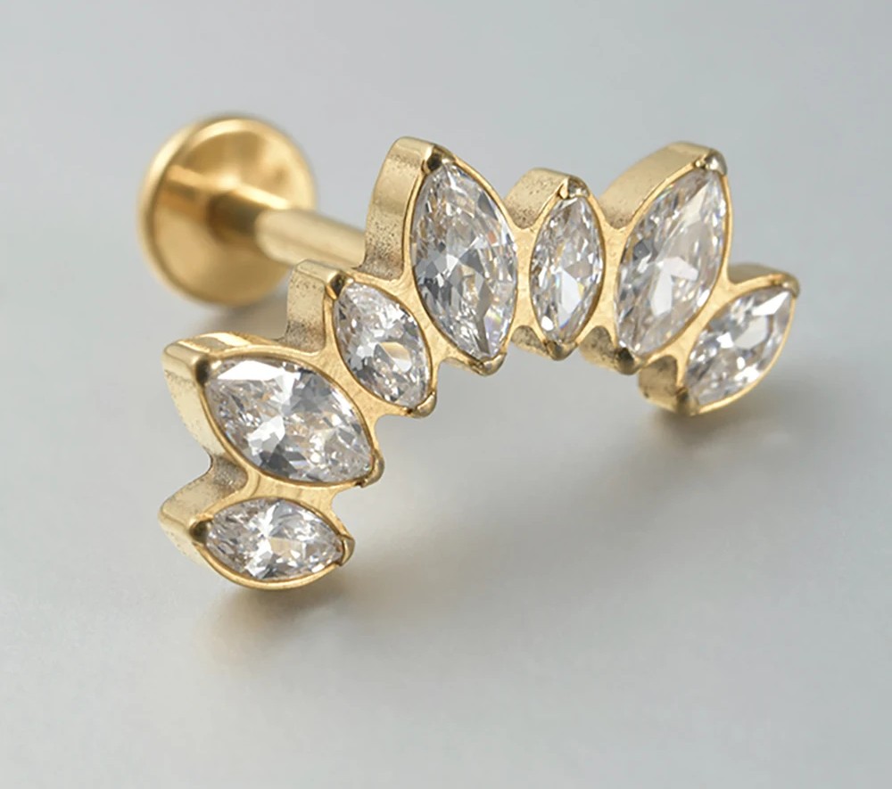 Starburst Halo Stud in Gold