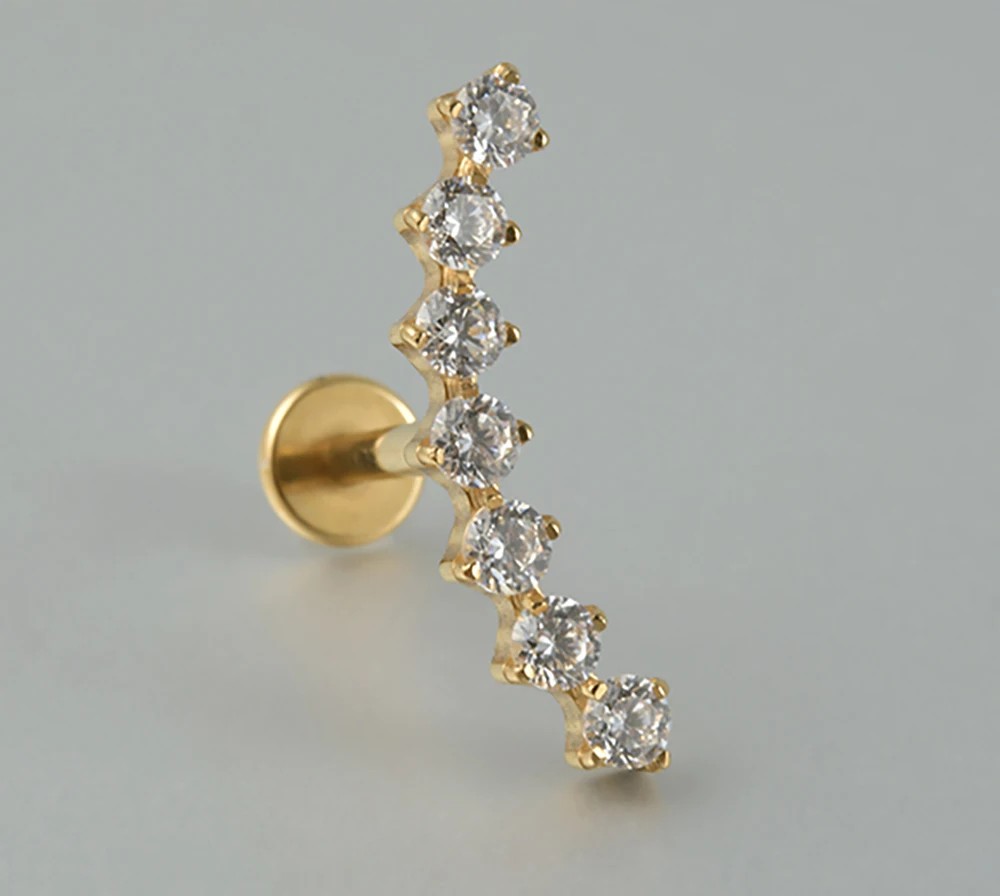 Double CZ Drop in Gold