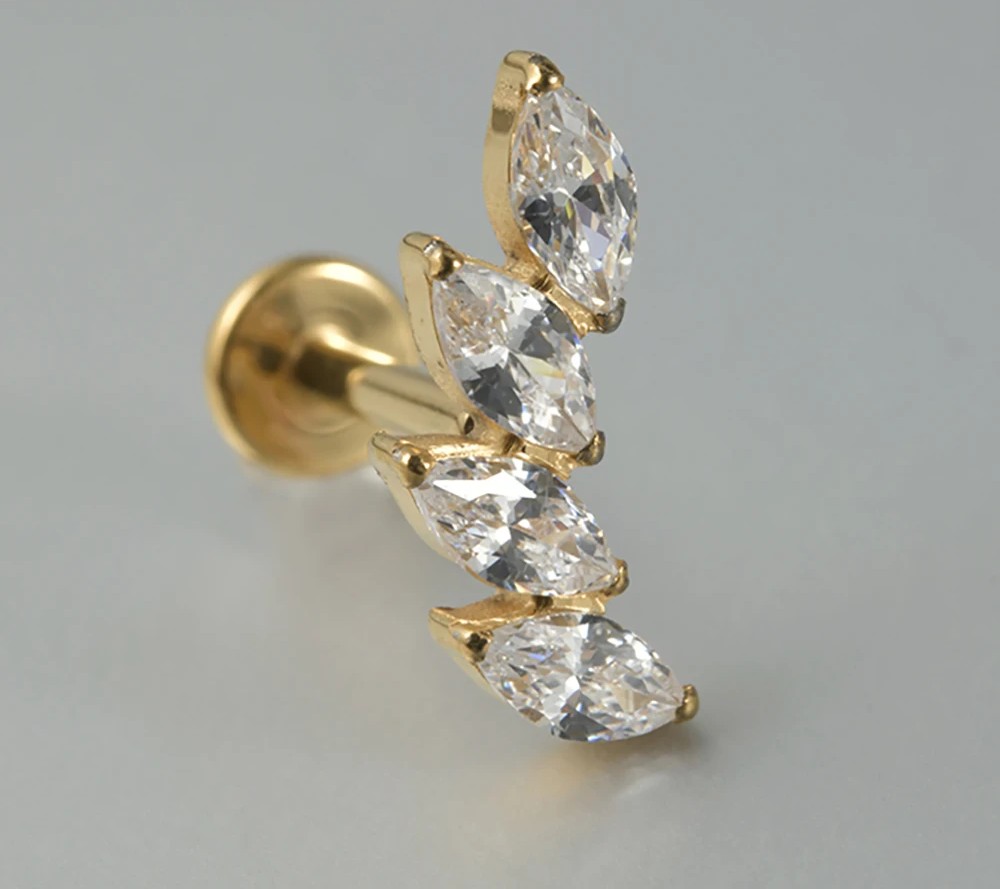 Floral CZ Halo in Gold